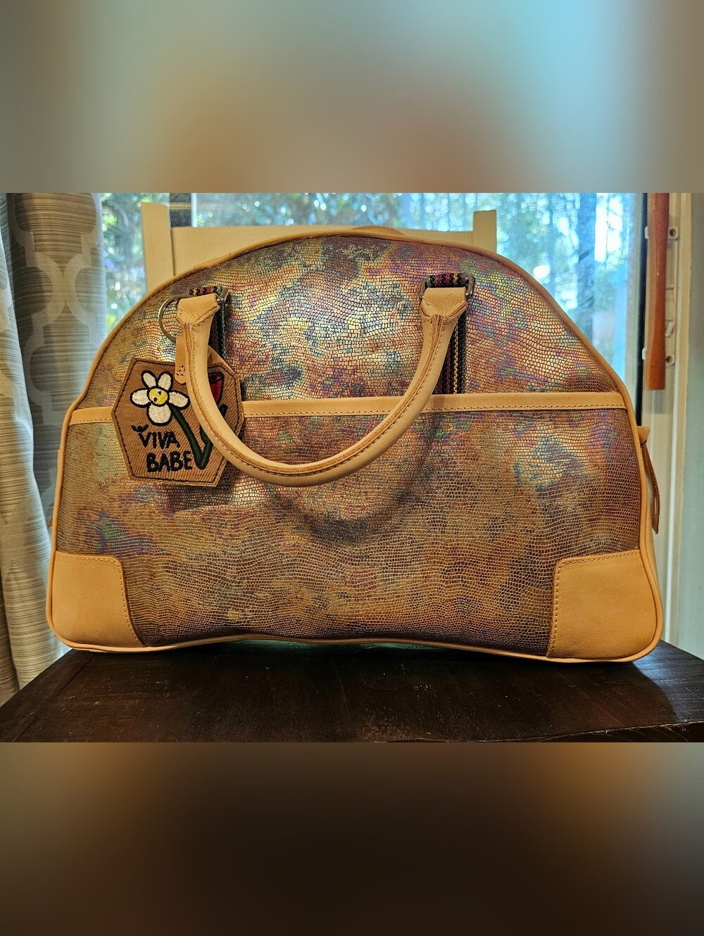 Consuela Gloria Commuter Tote NWT Iridescent Leather Work Travel Bag